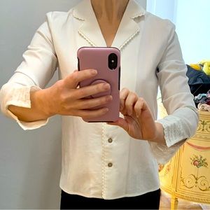 Never Worn Simple Retro White Blouse